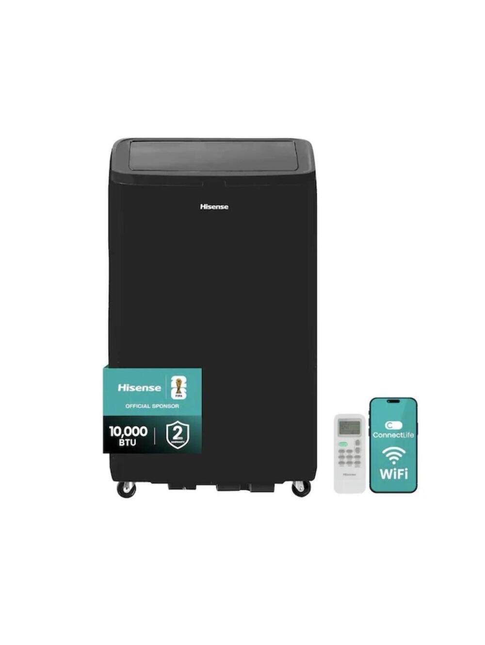 Hisense 3-in-1 Portable Smart Air Conditioner Grey WiFi 10,000-BTU 450-sq. ft.